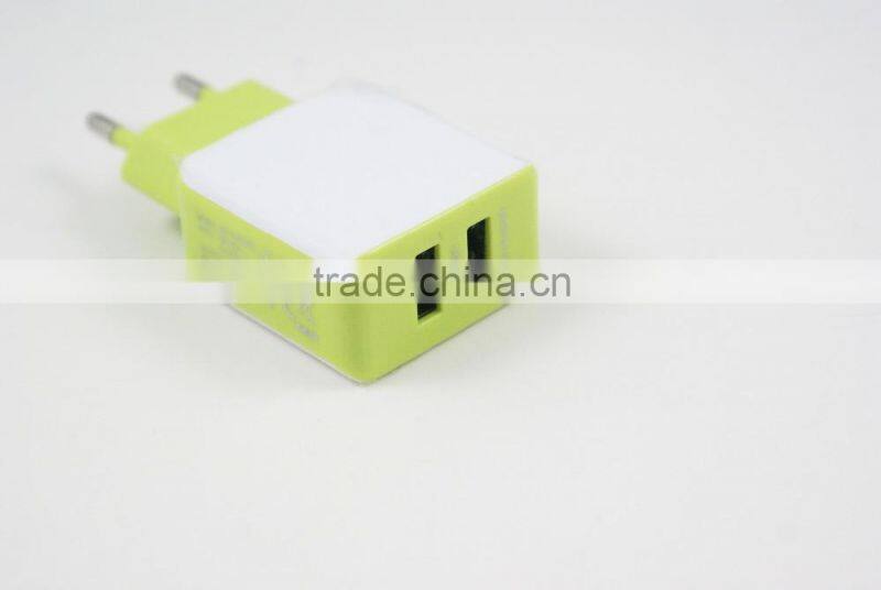 Dual EU US 5V 2A plug USB Wall Charger Adapter For iPhone 4 5 6 For Samsung