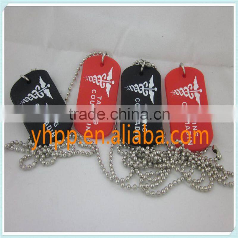 Custom Medical Alert ID AKING COUMADIN Tag Silicone Dog Tag Pendant Necklace