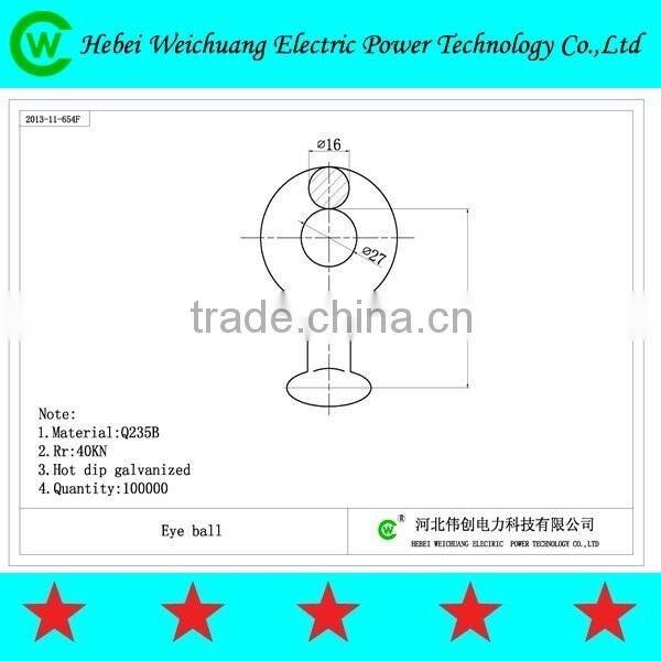 High Quality electric power fitting Ball Eye, Made by Precision Forging