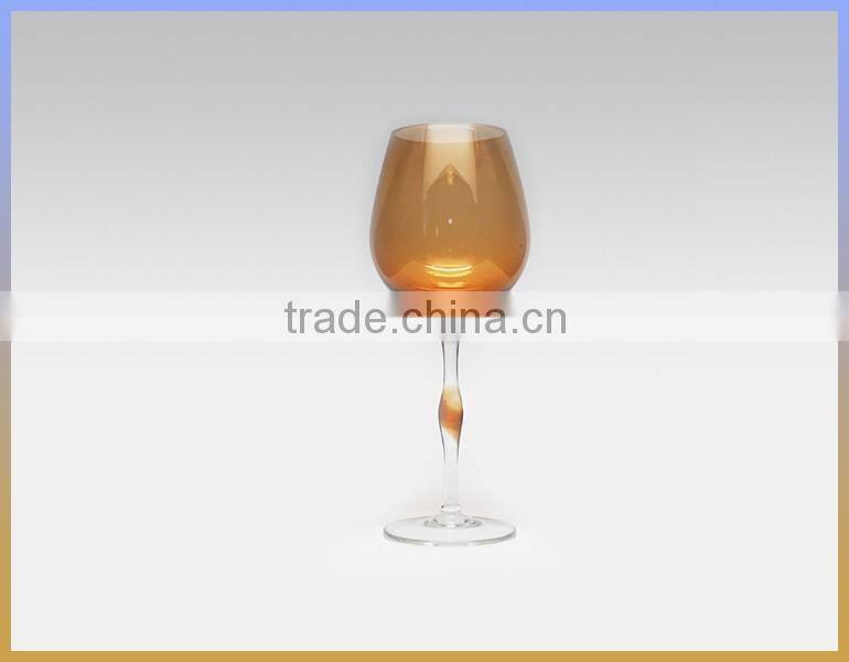 Factory manufactory colored wine glass,silicone wine glass, long stem colored wine glass