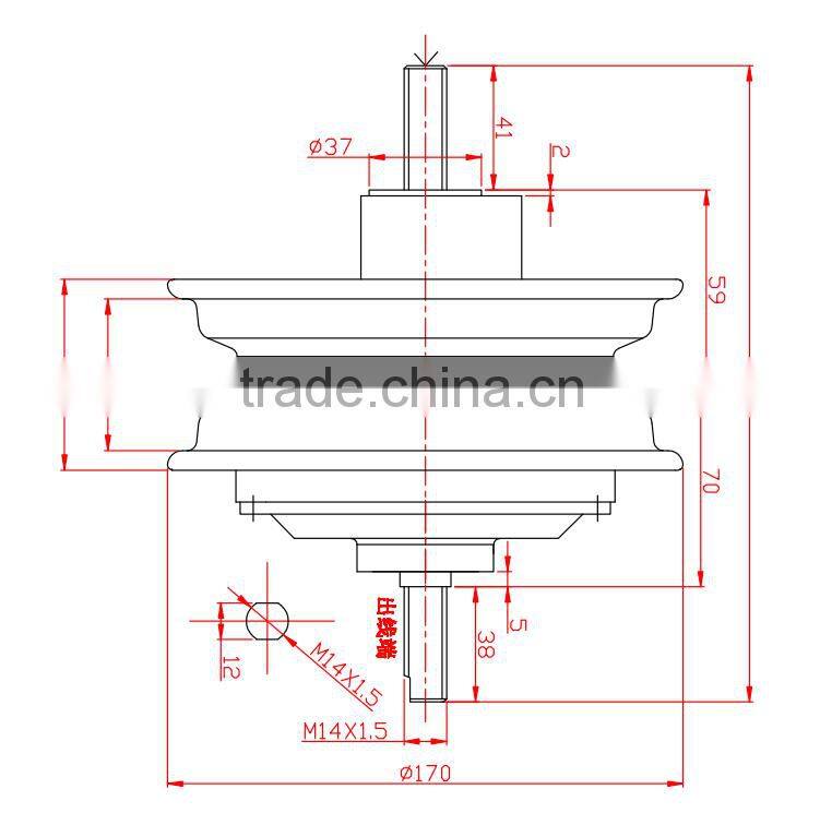 13 inch brushless electric bicycle dc hub motor 48v 500w