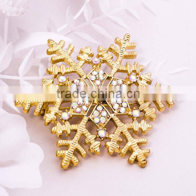 2014 wholesale handmade snowflake rhinestone Christmas brooches