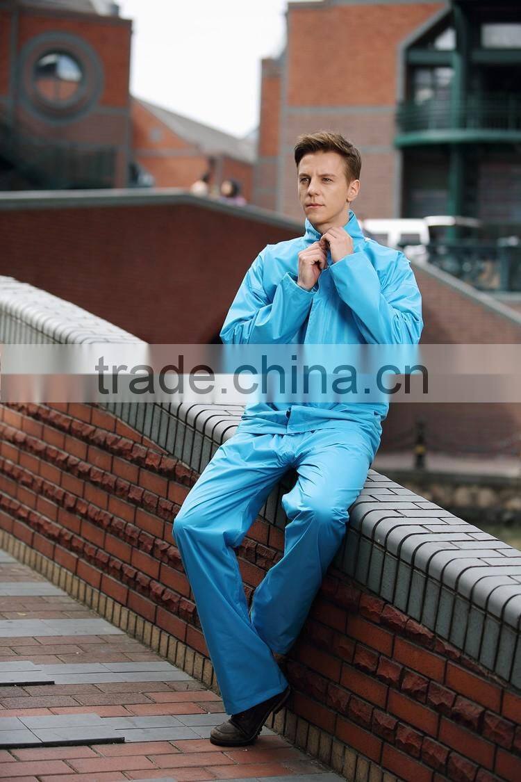 2016 Custom One Piece Rain Suits with reflective strip Reflective Safety Rain Coverall