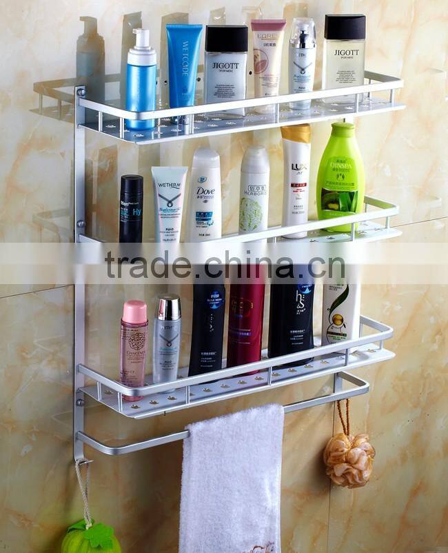 Good quality 3 layers towel bar bathroom shelf/wall shelf/bathroom accessories set top Hot!