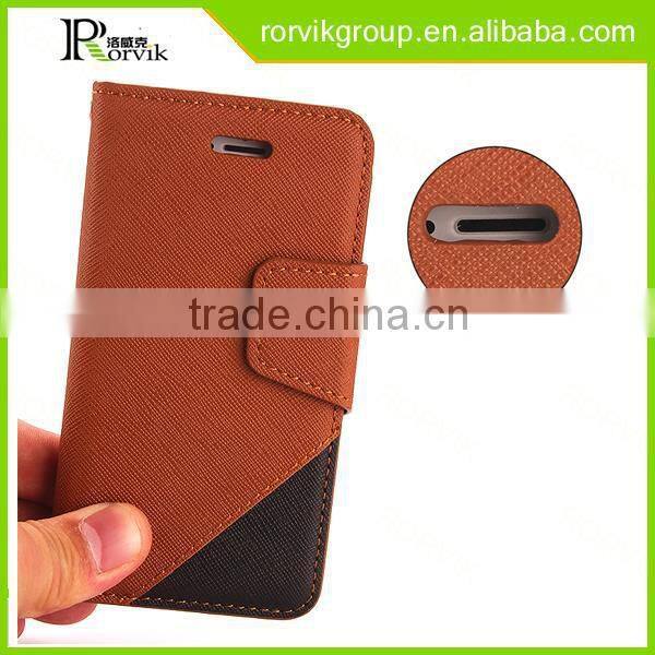 High Quality Flip Phone Protective Case Cross Pattern Cover Wallet Case for iphone 5 5S SE with Card Slot