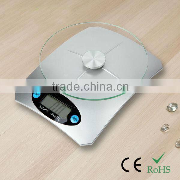 5kg digital kitchen weighing food scale with LCD display for cooks,dieters,family use