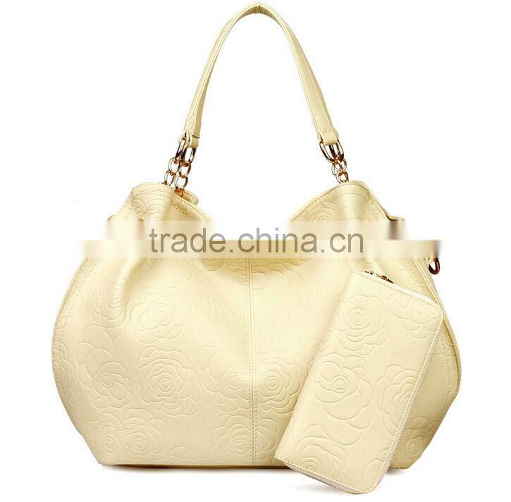 Soft Rose Tote Bag Metal Chain Connected Shoulder Strap Famous Designer Handbag