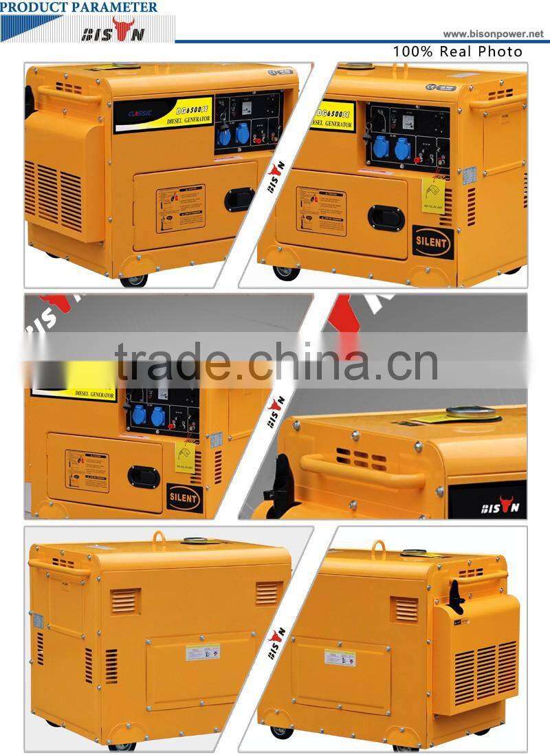 BISON(CHINA) Slient Electric Portable 5kw Diesel Generator Price