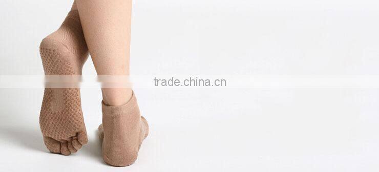 Sexy Hot Teen Girl Custom Made Socks Gray Anti Slip Yoga Pilates Toe Socks