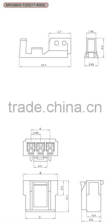 3.96mm pitch 2 way equivalent molex connector types 35156-0200