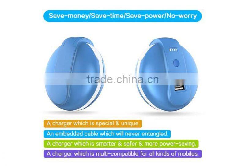 3200mAh Mini Rechargeable Portable Charger with wall charger Output USB Port