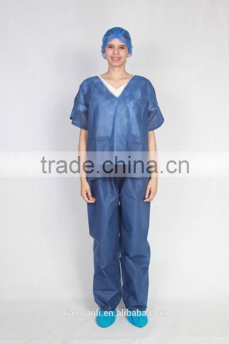 Hospital Use Heavy Duty Dark Blue Doctor Scrub Suit, Patient Suit, Nurse Suit