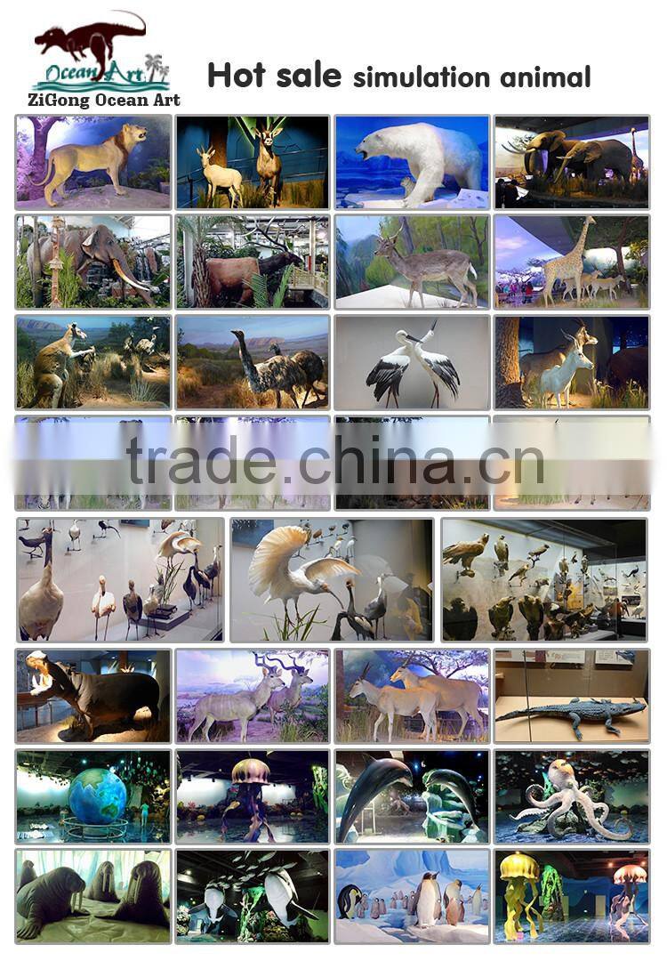 Indoor animal statue fiberglass hippo