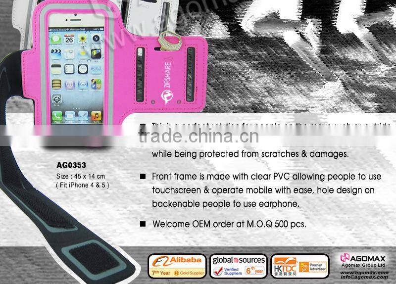 Customized OEM novelty gift durable sport armband for iPhone 5