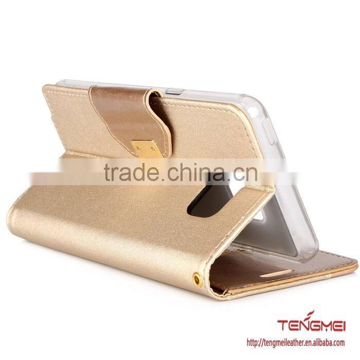 Wallet Case with Cosmetic Mirror and Bow-knot Strap case for Samsung Galaxy Note 7 Rose Gold color