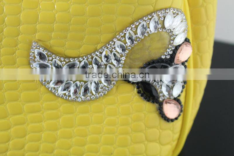 2014 new design animal fox shape hotfix rhinestone sticker