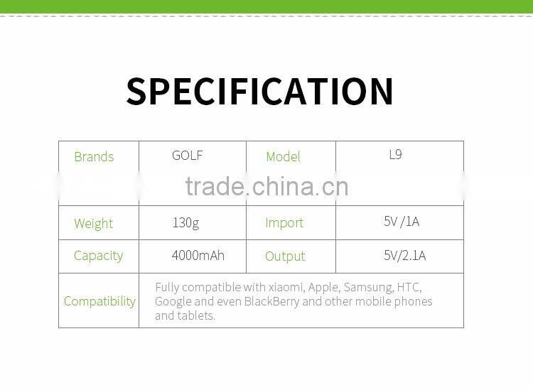2016 Ultra-slim 6mm credit card size super Slim Credit Card Business card built-in cable portable Power Bank 4000mAh