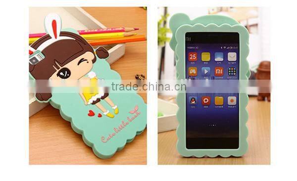 Customize popular cartoon 3d silicone cell phone case for Xiaomi Mi3