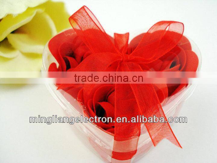 Hot sale 3pc rose soap flower for wedding gfts