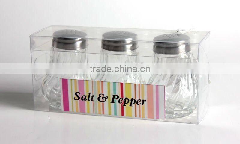 Set of 3 Glass Spice Jar with Tin Lid