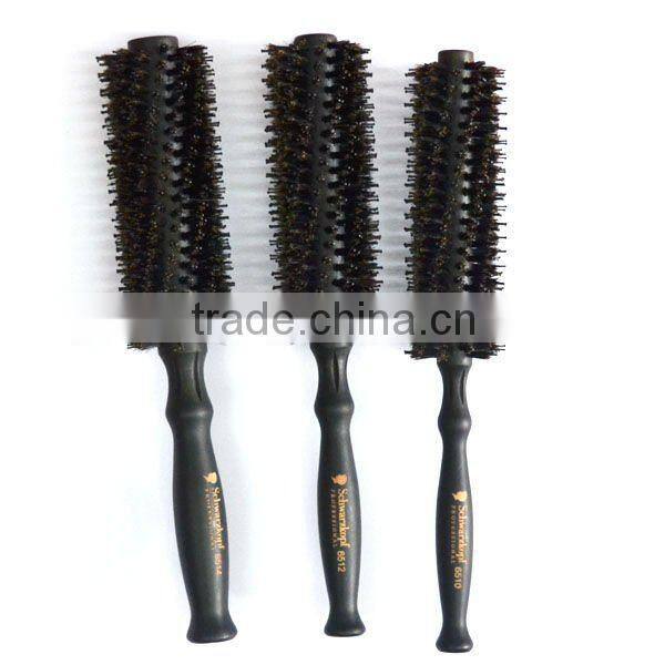 wood handle natural bristle hair brush set