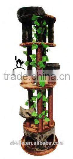 Tall scratching post cat shelter