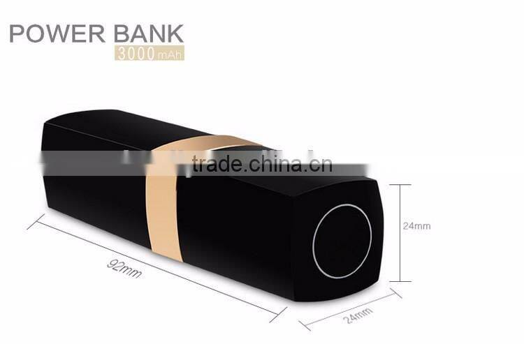 new product Fashion style Lipstick tube 2600mah power bank