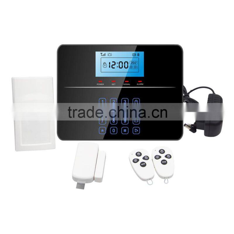 Quadband GSM home burglar security alarm system with Touch Keypad(GS-G33)
