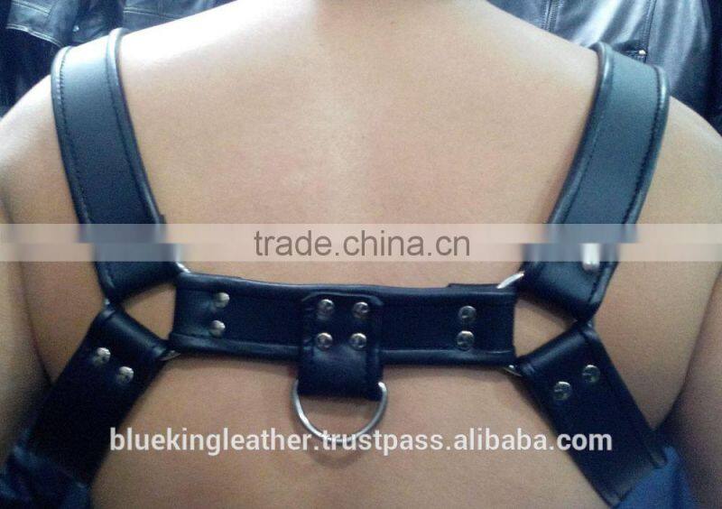 New Cowhide Napa Leather Men's HARNESS Colorful Edges GAY FETISH