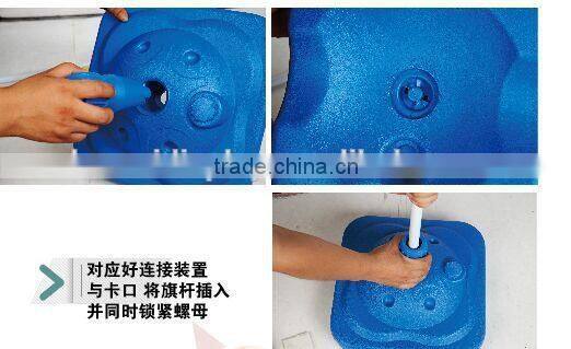 Outdoor flying flag banner stand with water tank base, 3 M flag display stand.