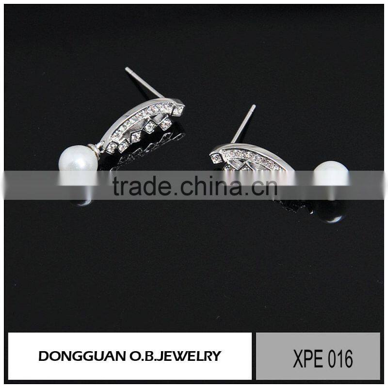 Square diamond earring /hot selling earring /925 silver earring