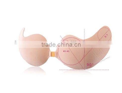 Sexy V-bra strapless seamless invisible cloth silicone bra,Fashion self-adhesive silicone free V-bra