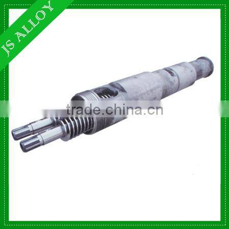 High speed bimetallic conical twin screw and barrel for pipe extrusion machine