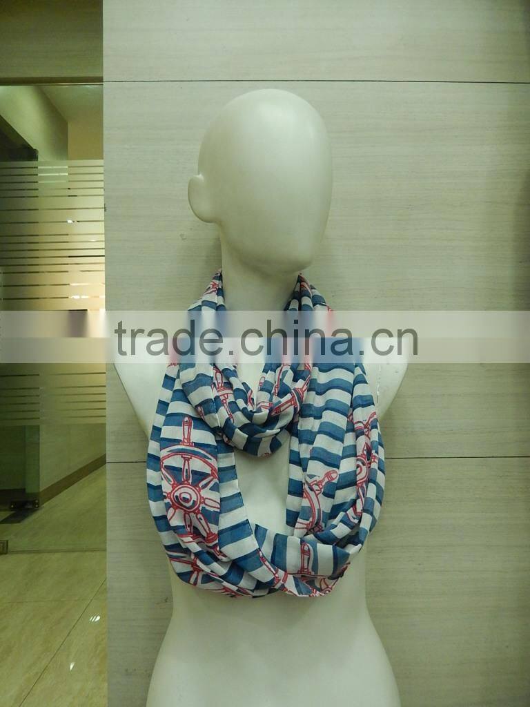 100% polyester printed Loop Infinity Scarves