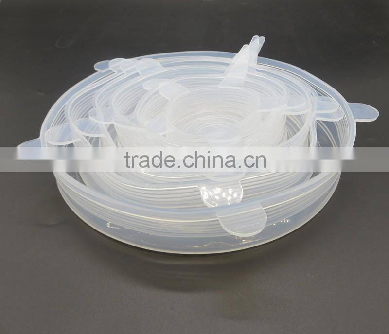 New Wholesale FDA food grade bpa free clear 6 sizes container replacement reusable as seen on tv silicone stretch lid