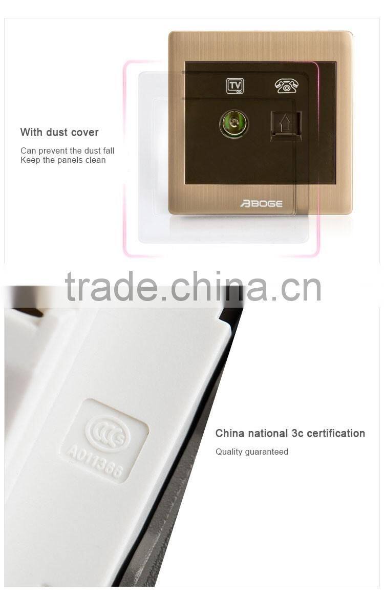 one gang television socket and one gang telephone socket pressure- line type