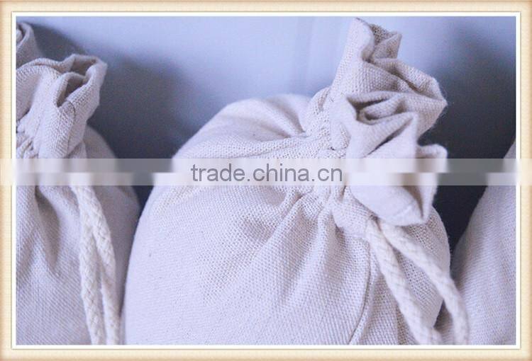 Plain cotton and linen storage bag drawstring bag