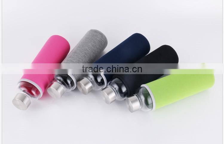 Custom logo printing 500ml insulated plastic water bottle with coloful protection bag