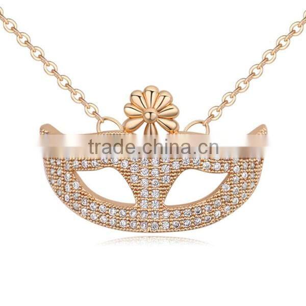 High Quality Mask Design Gold Plating AAA Zircon Necklace