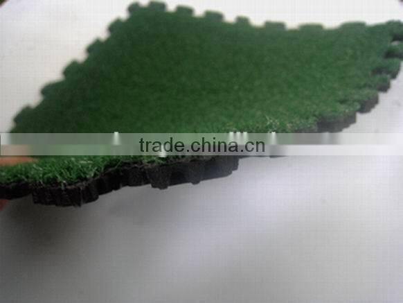 Grass Puzzle Mat,EVA backing Interlocking PE Turf Tiles,Interlocking Turf Tiles