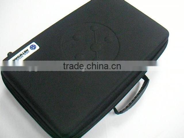 GC- Black interior foam and zippered closure secures portable hard custom EVA foam case