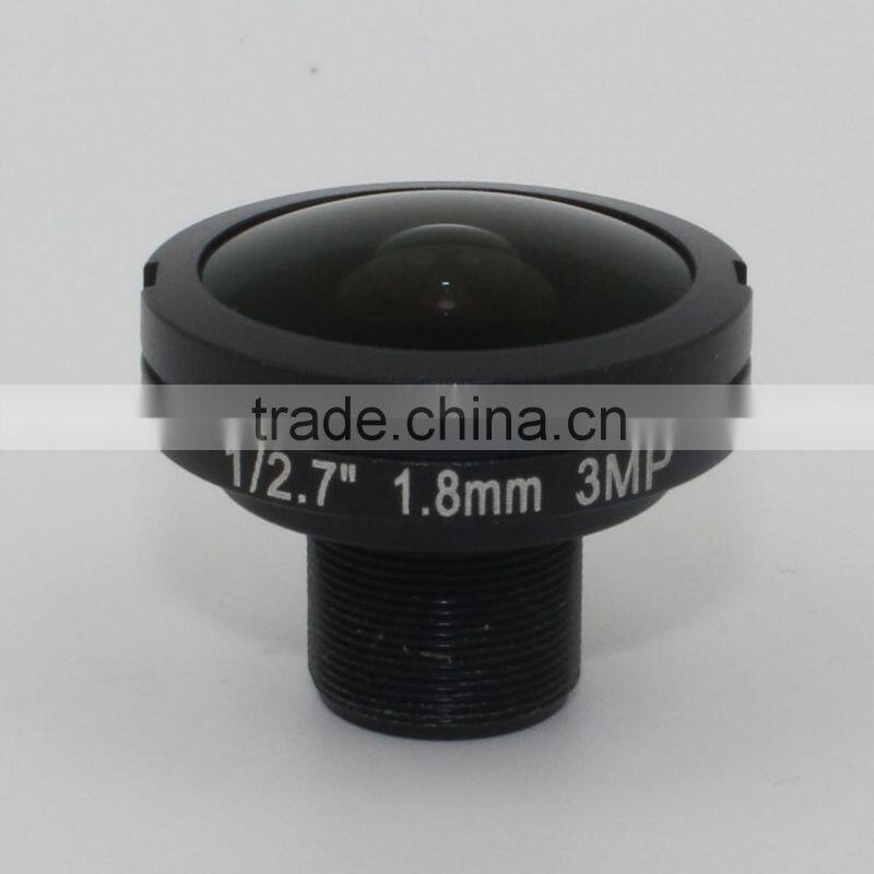 metal and glass body optical lens ir filter 1.8mm m12 wide angle lens cctv camera lens