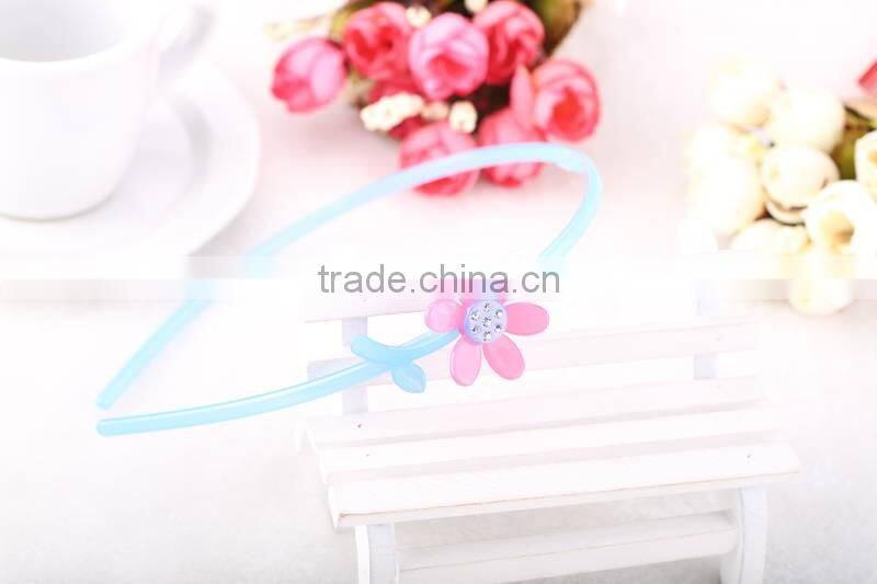 Cute baby kids handmade hair band acetate korean new hair ornament with teeth daisy flower rhinestone headband
