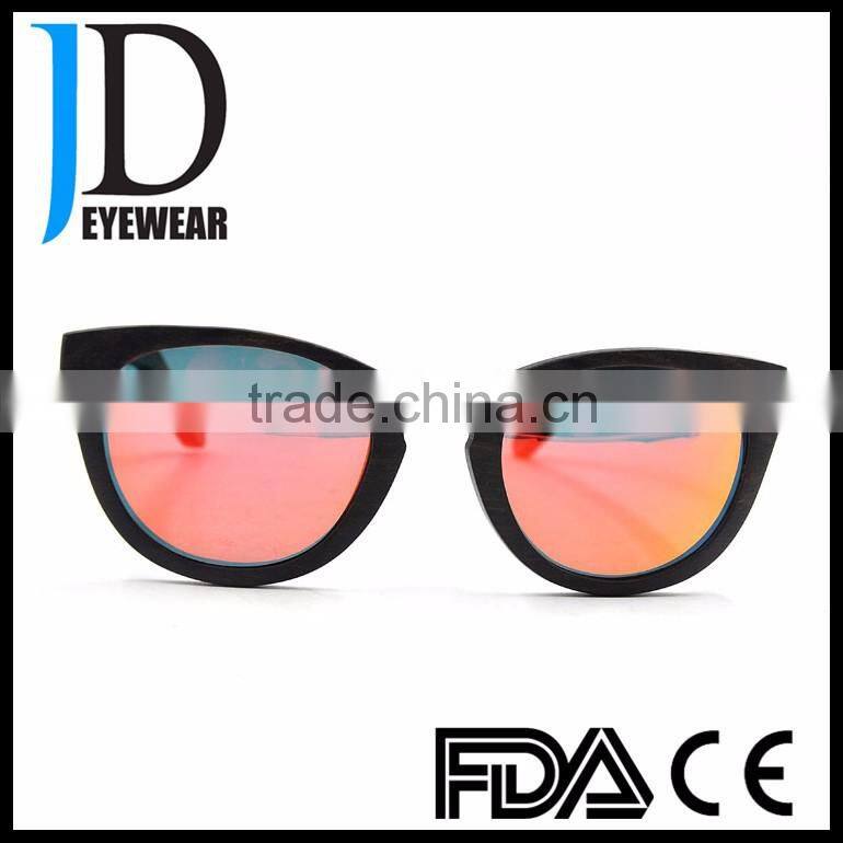 Hot sell item spring hinge ebony wood sunglasses Custom made OEM wooden sunglasses