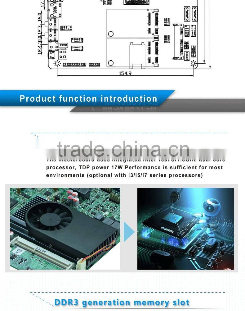 RJ45 Celeron thin x86 motherboard offices embedded system mainboard with 2*RTL8111E