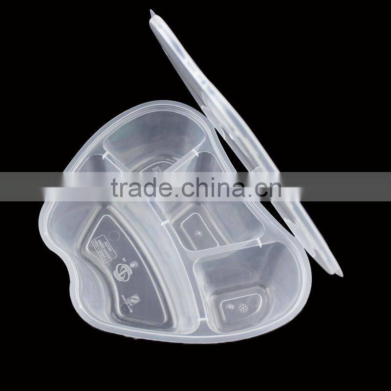 high quality plastic take-away food container with lid 1000ml apple -shape