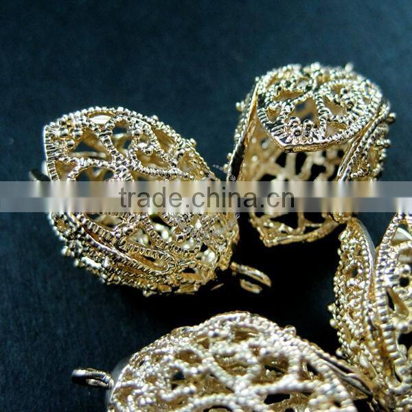 18x33mm 14K light gold plated zircon flower DIY earring chandelier supplies 1850178