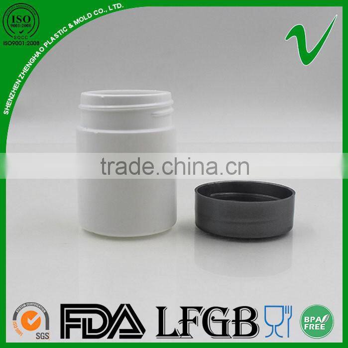 Custom design empty plastic medicine container with screw cap
