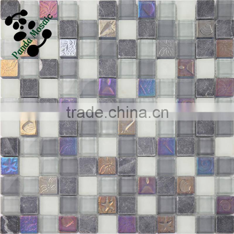 SMP28 Mosaic easy puzzle wall stickers glass tile Shell look mosaic