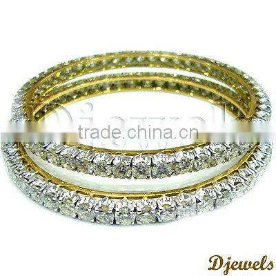 Solitaire Gold Bangles, Bangles, Solitaire Jewellery